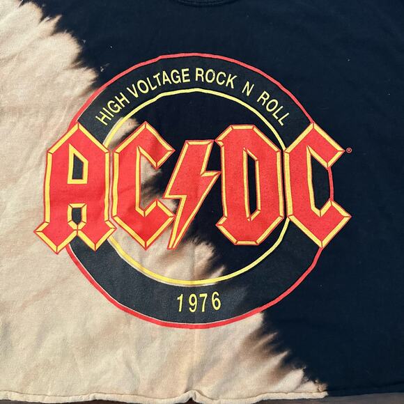 ACDC black & tan tye-die cropped t-shirt size M/L - Picture 4 of 7